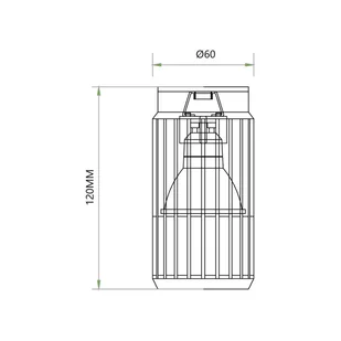 Punktowa tuba natynkowa z drucianym kloszem ML0292 z serii VERTICAL - Lampy sufitowe - miniaturka - grafika 4