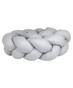 Ochraniacze do łóżeczka - Ochraniacz do łóżeczka warkocz "Bawełna jasny szary" - 360cm - miniaturka - grafika 1