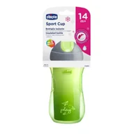 Zabawki interaktywne dla dzieci - Kubek niekapek termiczny ze słomką 266ml zielony - Chicco - miniaturka - grafika 1