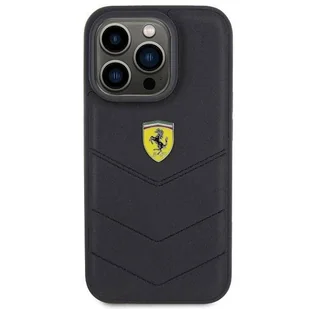 Etui Ferrari Quilted Metal Logo na iPhone 15 Pro - czarne - Etui i futerały do telefonów - miniaturka - grafika 3