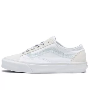 Trampki damskie - Buty Vans Old Skool Tapered Embroidery VN0005UGW001 - białe - grafika 1