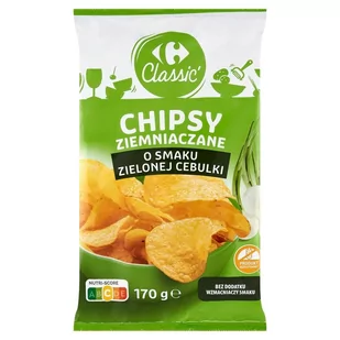 Carrefour Classic Chipsy ziemniaczane o smaku zielonej cebulki 170 g - Chipsy - miniaturka - grafika 1