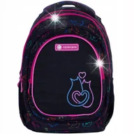 Plecaki szkolne i tornistry - PLECAK TORNISTER SZKOLNY CZARNY Z KOTKIEM KOT DLA DZIEWCZYNKI KLASA 1-3 - miniaturka - grafika 1