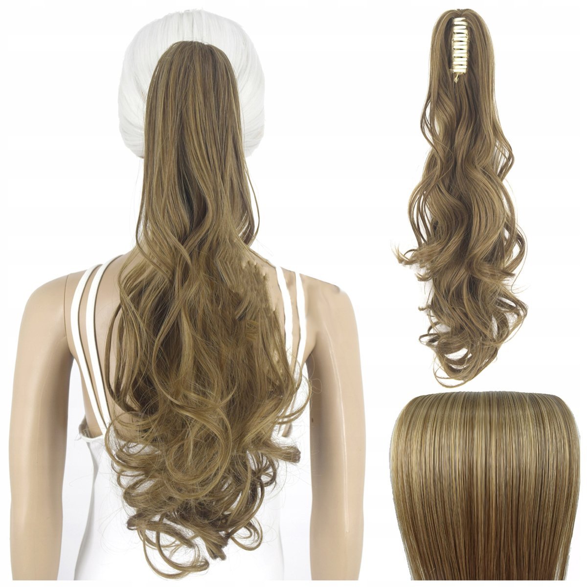 Włosy Syntetyczne Doczepiane Kucyk na Klipsie 55 cm Clip In Jak Naturalne