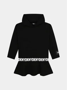 DKNY Sukienka dzianinowa D32905 S Czarny Regular Fit - Sukienki i spódniczki dla dziewczynek - miniaturka - grafika 1