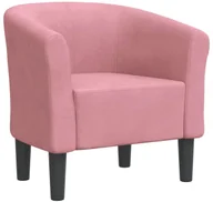 Fotele - Różowy fotel tapicerowany welurowy - Jivo - miniaturka - grafika 1