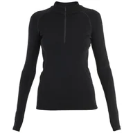 Koszulki sportowe damskie - Damska koszulka Icebreaker Women 300 MerinoFine™ Polar LS Half Zip Rozmiar: L / Kolor: czarny - miniaturka - grafika 1