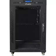 Szafy rack - Lanberg Szafa SZAFA INSTALACYJNA RACK STOJĄCA 19&quot 15U 600X800 CZARNA DRZWI SZKLANE LCD FLAT PACK FF01-6815-12BL - miniaturka - grafika 1