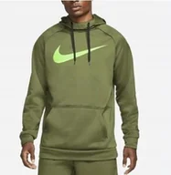 Bluzy męskie - Bluza Sportowa Męska Nike Therma Swoosh z Kapturem DV8008-326 r. M khaki - miniaturka - grafika 1