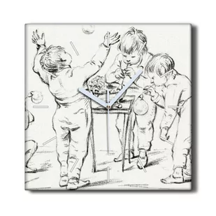 Zegar ścienny na ramie 30x30 Ludzie dzieci chłopcy, Coloray - Zegary - miniaturka - grafika 1