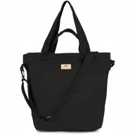 Torby i wózki na zakupy - Torebka damska materiałowa shopperka lekka duża A4 na ramię zakupy torba - miniaturka - grafika 1