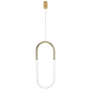 Maxlight Owalny zwis OLIVIA P0429D nowoczesny LED 15W 3000K do sypialni złoty P0429D - Lampy sufitowe - miniaturka - grafika 1