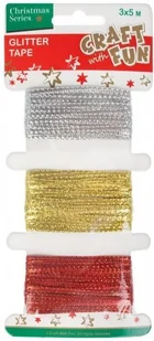 Craft With Fun Taśma ozdobna brokatowa 3mix x 5m - Scrapbooking - miniaturka - grafika 2