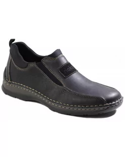 PÓŁBUTY RIEKER - 05363-00 BLACK - Rieker - Półbuty męskie - miniaturka - grafika 1