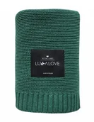 Pościel dla dzieci - LullaLove Bambusowy koc tkany - 80x100 - butelkowy zielony - BAMBUSOWY KOC TKANY BZ - miniaturka - grafika 1