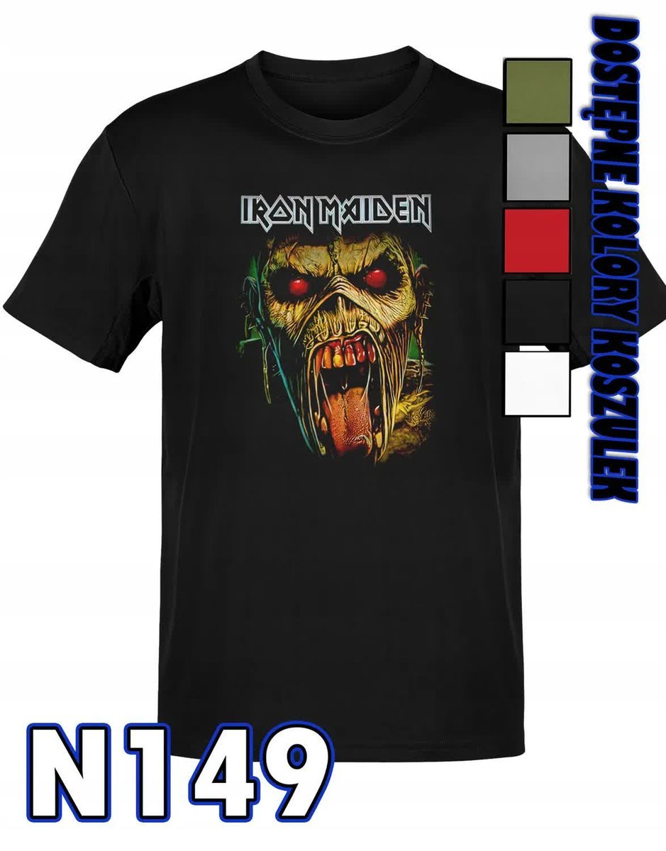 Koszulka Męska Z Nadrukiem Prezent Dla Fana Muzyka Maiden Rock Wybór - L