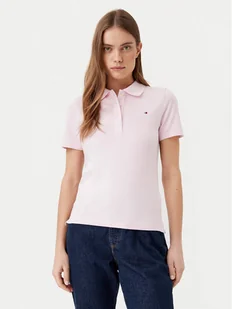 Tommy Hilfiger Polo 1985 WW0WW43225 Różowy Slim Fit - Koszulki i topy damskie - miniaturka - grafika 1