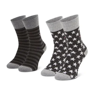 Zestaw 2 par wysokich skarpet unisex Tommy Hilfiger 100000816 Szary - Skarpetki damskie - miniaturka - grafika 1