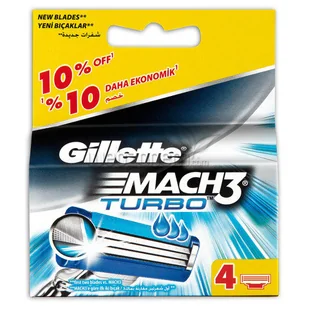 Gillette Mach3 Turbo 4szt M Wkład do maszynki do golenia - Pozostałe kosmetyki - miniaturka - grafika 3