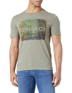 Koszulki męskie - camel active Męski t-shirt 409745/8T17, khaki, XL - miniaturka - grafika 1