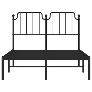 Metalowa rama łóżka z wezgłowiem, czarna, 120x190 cm Lumarko! - Łóżka - miniaturka - grafika 6