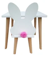 Zestawy mebli dla dzieci - STOLIK Z KRZESEŁKIEM KRÓLIK Z OGONKIEM zestaw/patimondo - miniaturka - grafika 1