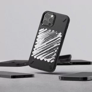 Ringke Onyx Design wytrzymałe etui pokrowiec iPhone 12 Pro Max czarny (Paint) (OXAP0046) - Etui i futerały do telefonów - miniaturka - grafika 3