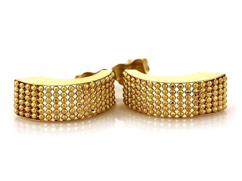 Kolczyki na sztyfcie ażurowe złote 375 1.85g