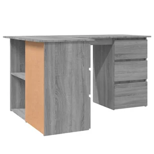 Biurko narożne, szary dąb sonoma, 145x100x76 cm - Biurka - miniaturka - grafika 6
