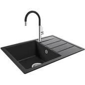 Zlewozmywaki z baterią - Zlewozmywak TEKA Comfor 45 S-TQ 1B 1D Onyx + Bateria Fot 995 - miniaturka - grafika 1