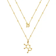 Naszyjniki - Naszyjnik pozłacany z wzorem chemicznym czekolady - miniaturka - grafika 1