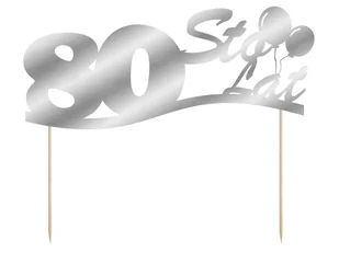 PartyShow Topper na tort 80 sto lat 1 szt DTU80-3-018 - Pozostałe akcesoria kuchenne - miniaturka - grafika 1