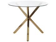 Stoły - Stół do jadalni szklany okrągły ⌀ 90 cm złoty SAVONI - miniaturka - grafika 1