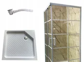 Kabiny prysznicowe - Kabina prysznicowa 90x90 biała Loft 198cm brodzik - miniaturka - grafika 1