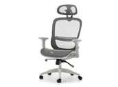Fotele i krzesła biurowe - REGULOWANY FOTEL BIUROWY DLA WYSOKICH IKER SZARY Z TKANINY MESH - miniaturka - grafika 1