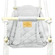 Leżaczki i huśtawki - Huśtawka Dziecięca Z Pięciopunktowymi Pasami Szara Z6-N26 - miniaturka - grafika 1