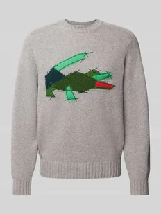 Sweter z dzianiny z prążkowanymi wykończeniami - Swetry męskie - miniaturka - grafika 1
