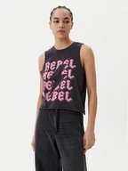 Koszulki i topy damskie - Noisy May Top Rebel 27034002 Szary Oversize - miniaturka - grafika 1