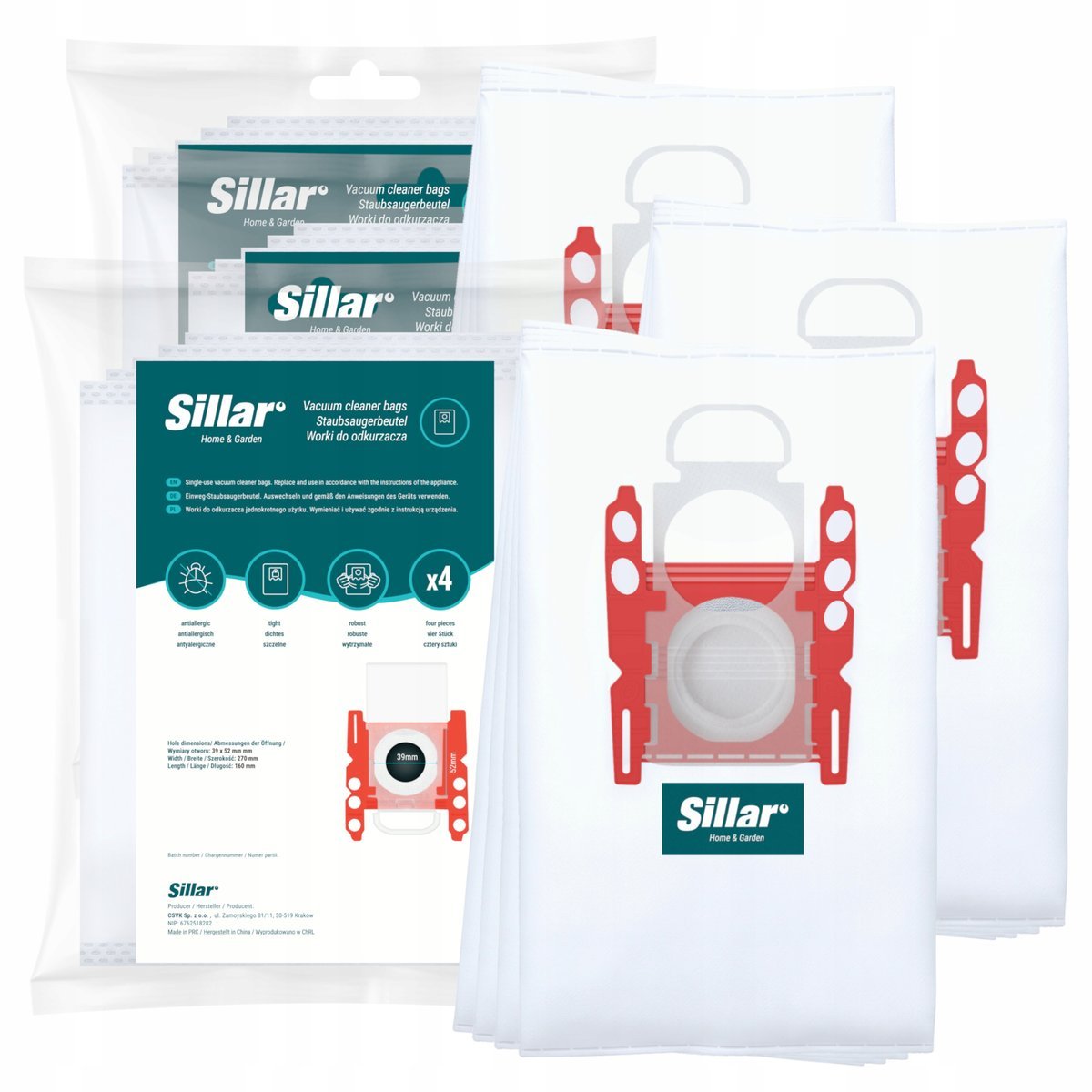 12x Mocny worek Sillar do odkurzacza Bosch GL20 GL30 Serie 2 4 6 8 G G9