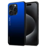 Etui i futerały do telefonów - Etui Cadorabo do Apple iPhone 15 PRO w kolorze NIEBIESKIM - CZARNYM Dwukolorowe etui ochronne wykonane ze szkła hartowanego i silikonowej tylnej obudowy TPU na telefon komórkowy - miniaturka - grafika 1