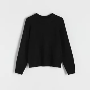 Swetry damskie - Reserved - Gładki sweter - Czarny - grafika 1