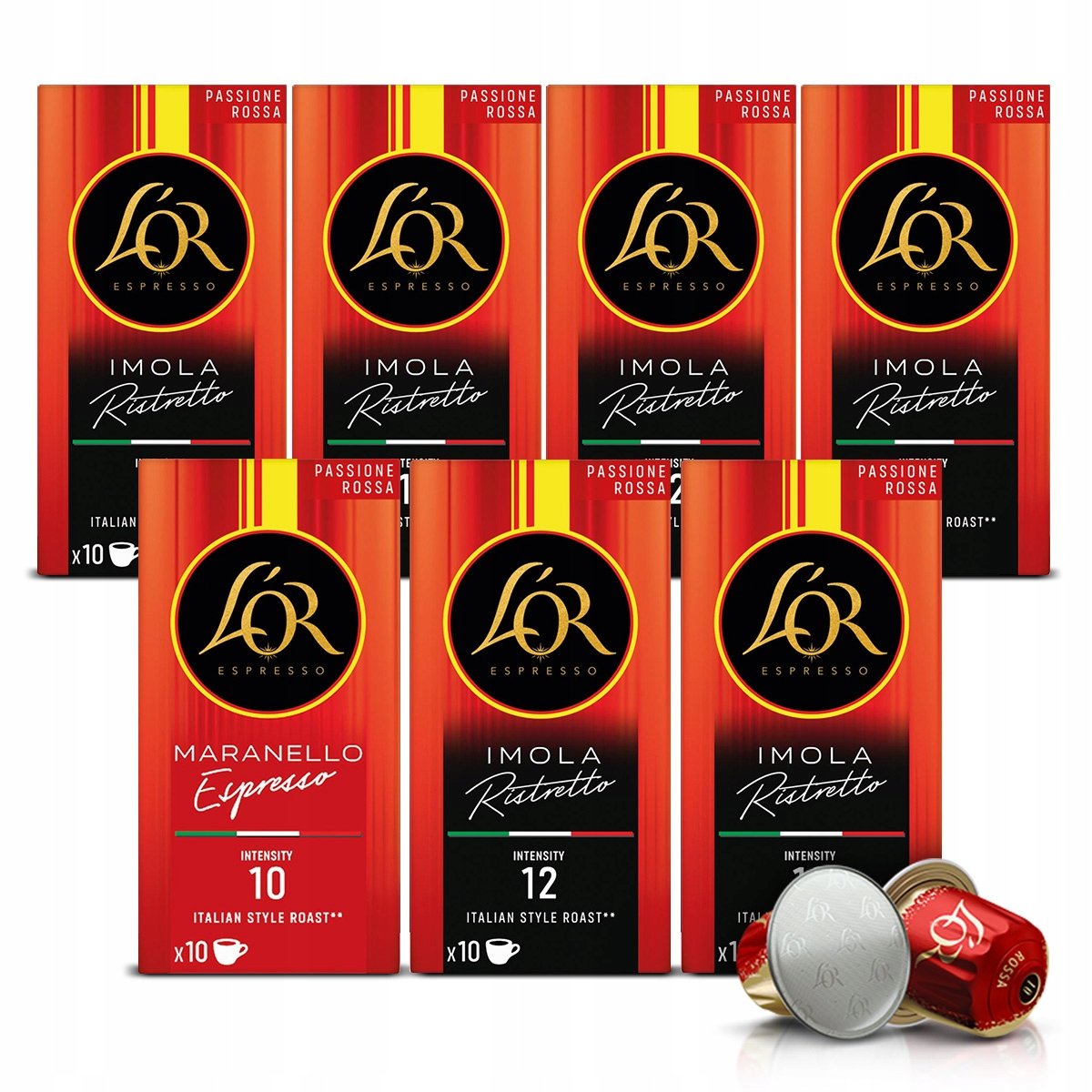 Kapsułki do Nespresso(r)* L'or 1x Espresso Maranello, 6x Ristretto Imola