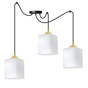 Lampa sufitowa wisząca Riffle Pająk loft 3xE27 klosz sześcian biały/złoty Light Home LH - Lampy sufitowe Lampa sufitowa wisząca Riffle Pająk loft 3xE27 klosz sześcian biały/złoty Light Home LH - Lampy sufitowe - miniaturka - grafika 1