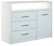 Komody - Komoda Szafka Bodo 1D3So 100 Biała Szuflady Regał - miniaturka - grafika 1