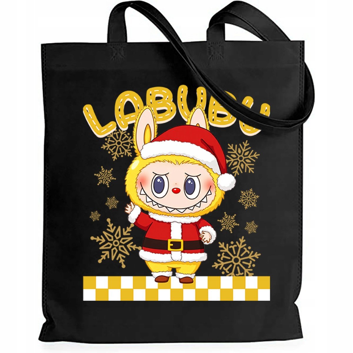 Torba EKO Czarna Shopper ZIMOWY Prezent Na Święta Mikołajki Wzory