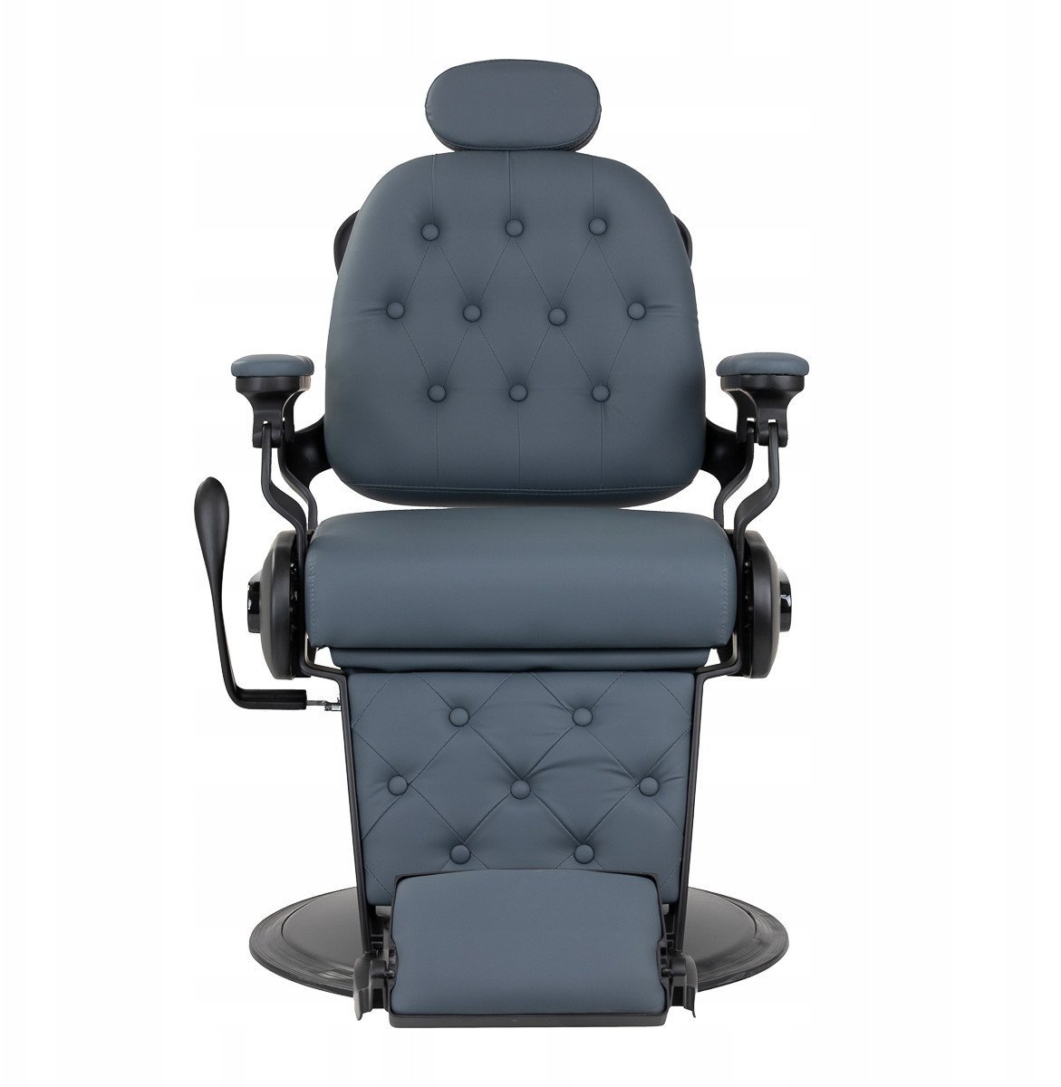 Gabbiano Fotel barberski Francesco grafitowy z czarną ramą