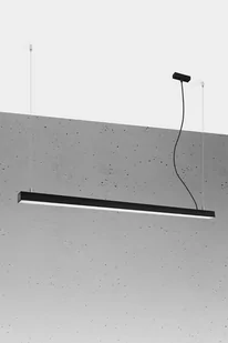 Thoro Nowatorska Lampa Wisząca PINNE 1450 CZARNA Minimalistyczny Design Lampa Sufitowa Natynkowa Żyrandol Moduł LED Zimna Barwa Światła Oświetlenie do Salonu Nad Stół Sypialni Biura Oprawa THORO TH.087 - Lampy sufitowe - miniaturka - grafika 1