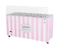 Inne urządzenia gastronomiczne - Dystrybutor do lodów witryna do lodów konserwator retro 10 tub okrągłe kuwety 1503x670x895 mm GELATO POZETTI 10 PINK Resto Quality - miniaturka - grafika 1