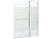 Parawany nawannowe - Beliani Parawan nawannowy  Tuapi 2-częściowy szkło przejrzyste profil chrom 231396 231396 - miniaturka - grafika 1