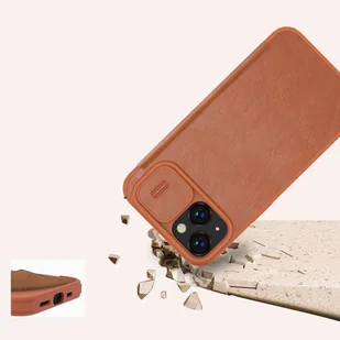 Nillkin Qin Leather Pro Case etui iPhone 14 osłona na aparat kabura pokrowiec obudowa z klapką czarny - Etui i futerały do telefonów - miniaturka - grafika 15